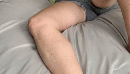 Scarlet Pees her Grey Shorts in Bed!