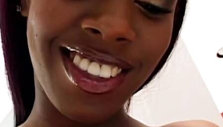 Her Tight Ebony Pussy Is Ready to Be Ruined by a Long White Cock