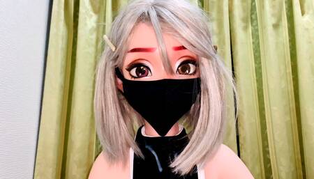 Small Cock Cumming On A Cute Black Masked Love Doll - Elsa Babe Silicone Love Doll Model Takanashi Mahiru Mask