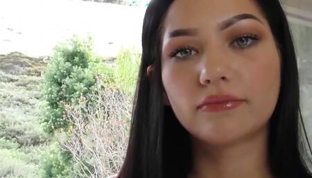 Karly Baker Lays Back to Catch Every Drop of Her Stepdaddies Cum