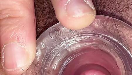 Perforated plug in the pussy