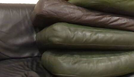 Humping on a leather cushion tower
