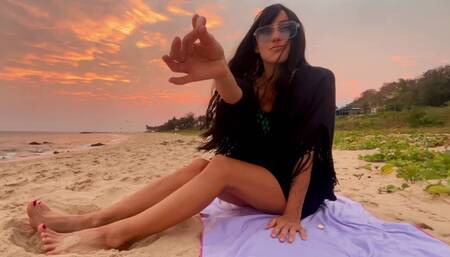 Sexy Beauty Girl Chasing Sunsets, Beach Vibes, and Pure Joy!