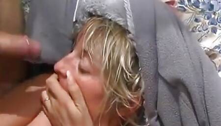 Mature couple first time anal in front of a camera