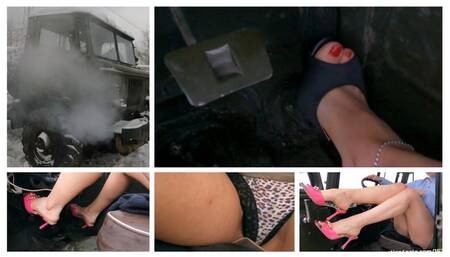 PREMIERE: Emily punishes with extremely hard revving military truck GAZ 66