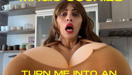 Magic cookies turn me into an expanded bimbo with HUGE tits!