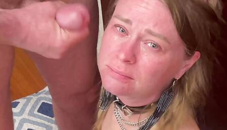 Hot Wife Neck Tied Bound and Hardcore Blowjob Facial