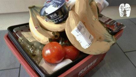 Fruits crushed in and under Sneakers