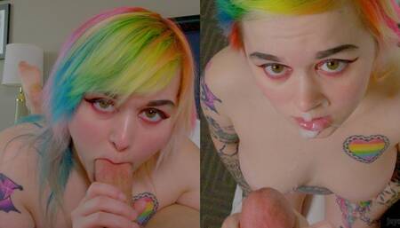 Alice Bangz - blowjob and begging facial