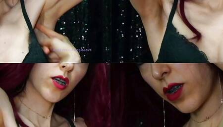 Worship my sunken armpits PREVIEW - fetish goddess worship skinny mistress Rebecca Diamante red hair wig femdom sensual