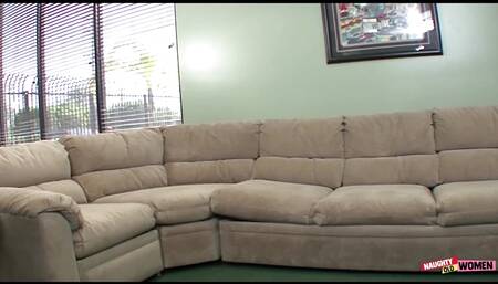 Despite knowing her old boss is married the brunette employee still seduces and rides him