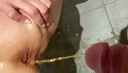 Pissing after sex on both holes with SluttyShanna
