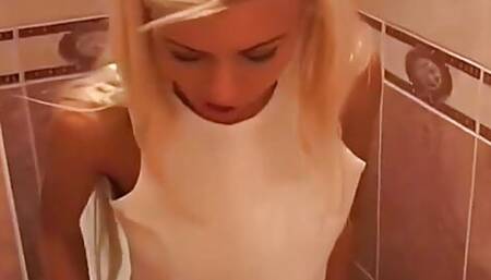 Blonde Pornstar Nikky Blond Uses Her Feet