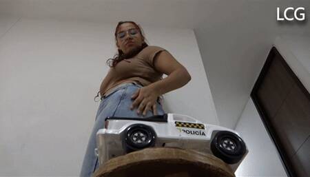 Police Truck Destroyed By Karin