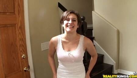 Beautiful brunette Vixxen Hart feels a long penis in her shaved pussy