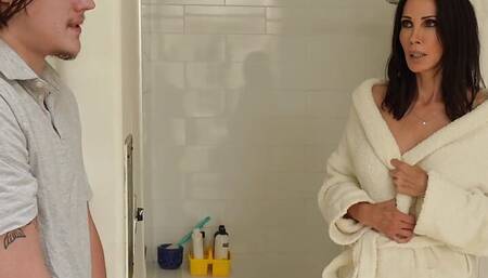 AuntJudysXXX - Busty Mature Step-Aunt Shay Sights Catches Her Step-Nephew Watching Her in the Shower
