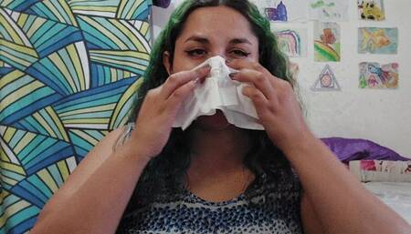 Loud nose blowing fetish