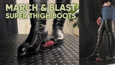 March and Blast in Super Thigh Boots - (Double Version) - TamyStarly - Ball Stomp, Bootjob, Shoejob, Ballbusting, CBT, Trample, Trampling, High Heels, Crush, Crushing