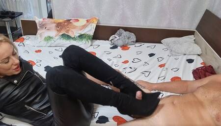 4k handjob , blowjob, bootjob, cum on boots