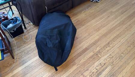 Feb 18 2023 - Duffel Bagged in my latex sack and breathing my sweaty hiviz vest with my punishment top, heavy bondage breathplay