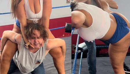 Bbw inflicts pain and punishment on pathetic male