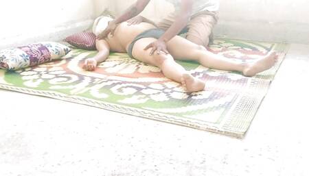 Sushma aunty getting massage hotel room with other person