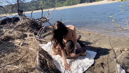 wife caught at beach fucking black boyfriend in front of cuckold husband