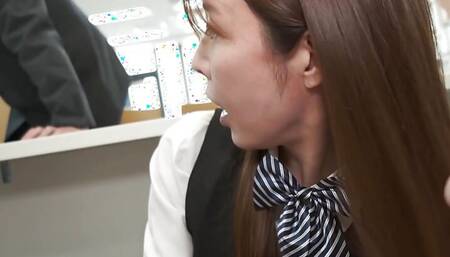 Japanese office lady Akari Amamiya had crazy sex with collegue in office.