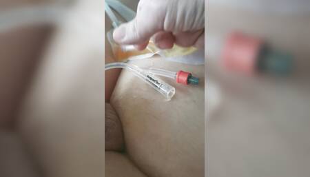 Playing with my catheter and cock