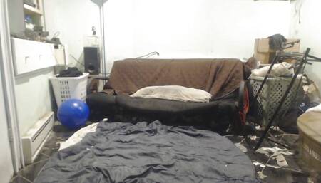 FatAssSmalldick humps a pillow then a swivel chair then projection s green tripod