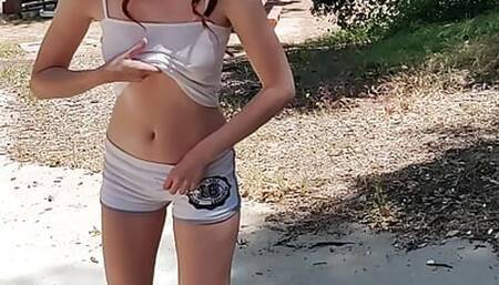 I was dared to shoot a little video flashing my tits and pussy, so I did