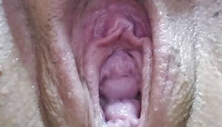 Pussy Training with large dildo