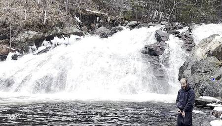 Peeing by a Huge Waterfall