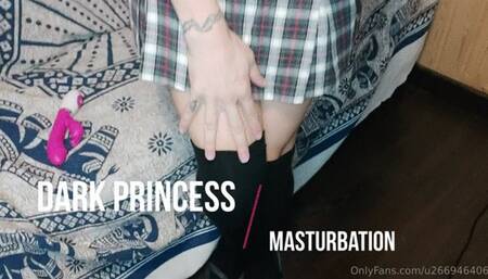 Dark princess: horny little schoolgirl masturbation