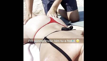 Cheating Slutty Wife Hooks Up Stranger on the Beach