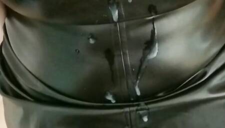 SuTho69 Roleplay Femdom Cum On Latex Shirt CIM He Is Cumming Twice Masturbating Gloves
