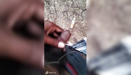 Jungle outdoor cum Desi boys big dick