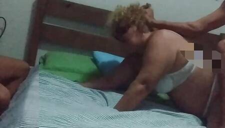 Carnival gift: Pirate performs a couple's first cuckold experience, fucks his wife in front of him without takingoff her panties