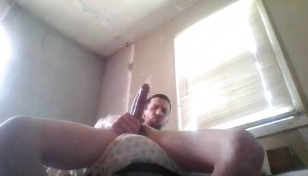 stroking my cock for moms friend with cumshot