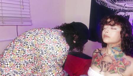 he got very horny and I put my marker right up to paint her vagina and mouth.