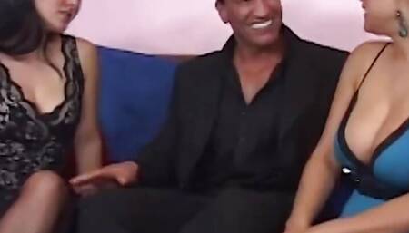 Naughty Brunette Babe Invites Her Extra Busty Friend Over for a Cum Swapping Steamy Threesome