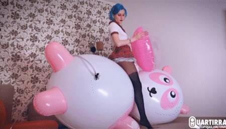 Q931 Stasia's crazy overinflation and popping of ShoSu Panda - 1080p