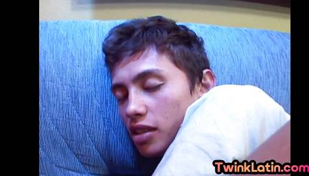 Latin bottom twink assfucked till cumshot in voyeur sex