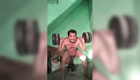 Indian Doggy Chitransh Govila Naked Workout With Balls Weight