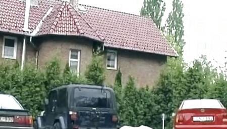 Wild German woman lets her dude spray her pussy with cum