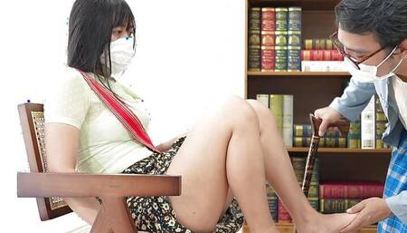 Poor Street Food Girl cheating with Old Headmaster