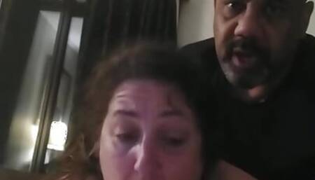 Fuck my ass, Daddy! Mature BBW sub slut Kittenbritches throats dildo while getting rough anal from BBC