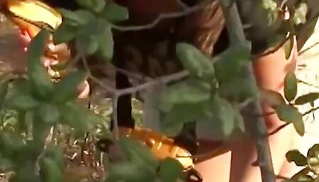 Cleanig up After Outside Fun Turns Into the Best Lesbian Threesome Ever for Hot Brunettes