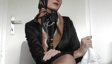 Stepaunt with White Lace Handkerchief