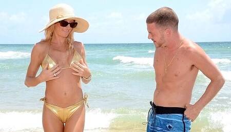 Awesome sideways pose sex with a hot blonde Avona Dominica